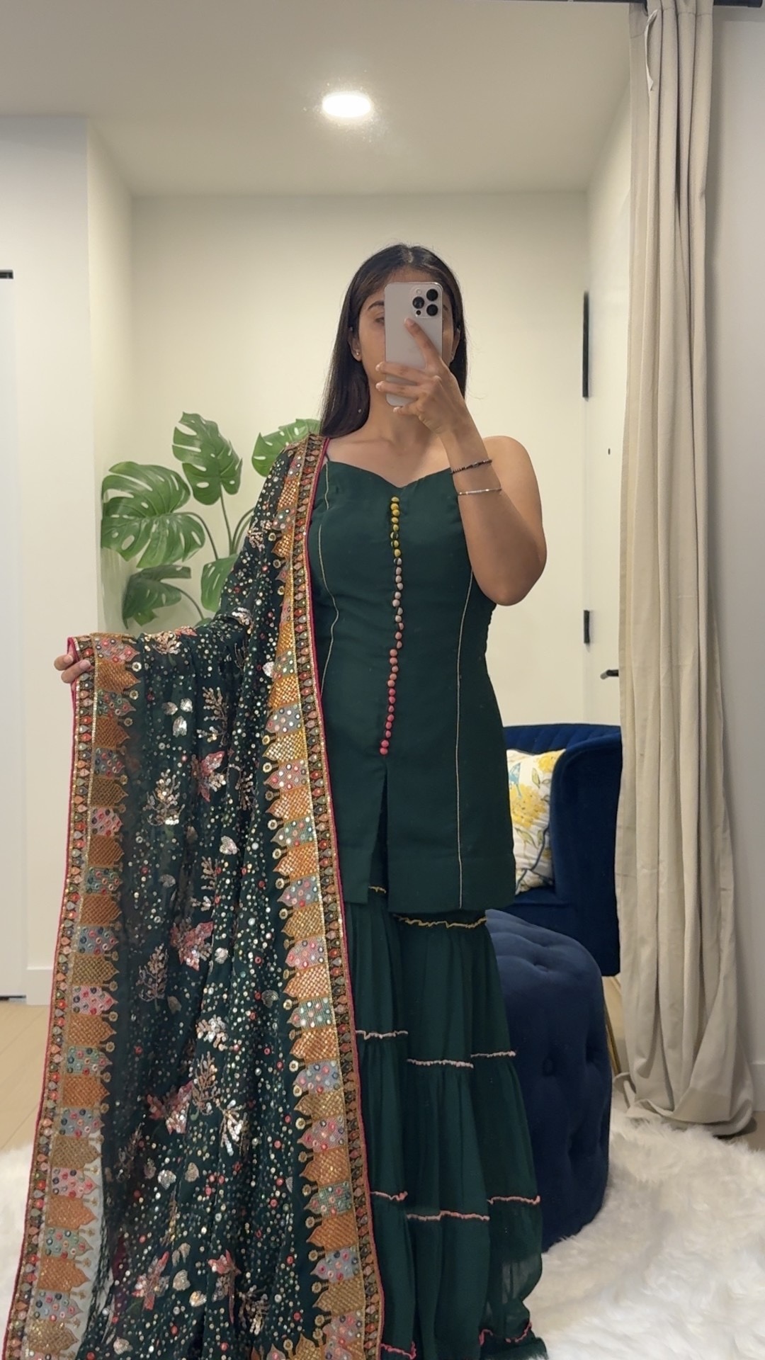 Emerald Green Sharara Suit Set — Suit Set / Sharara Suit rental in Surrey, BC
