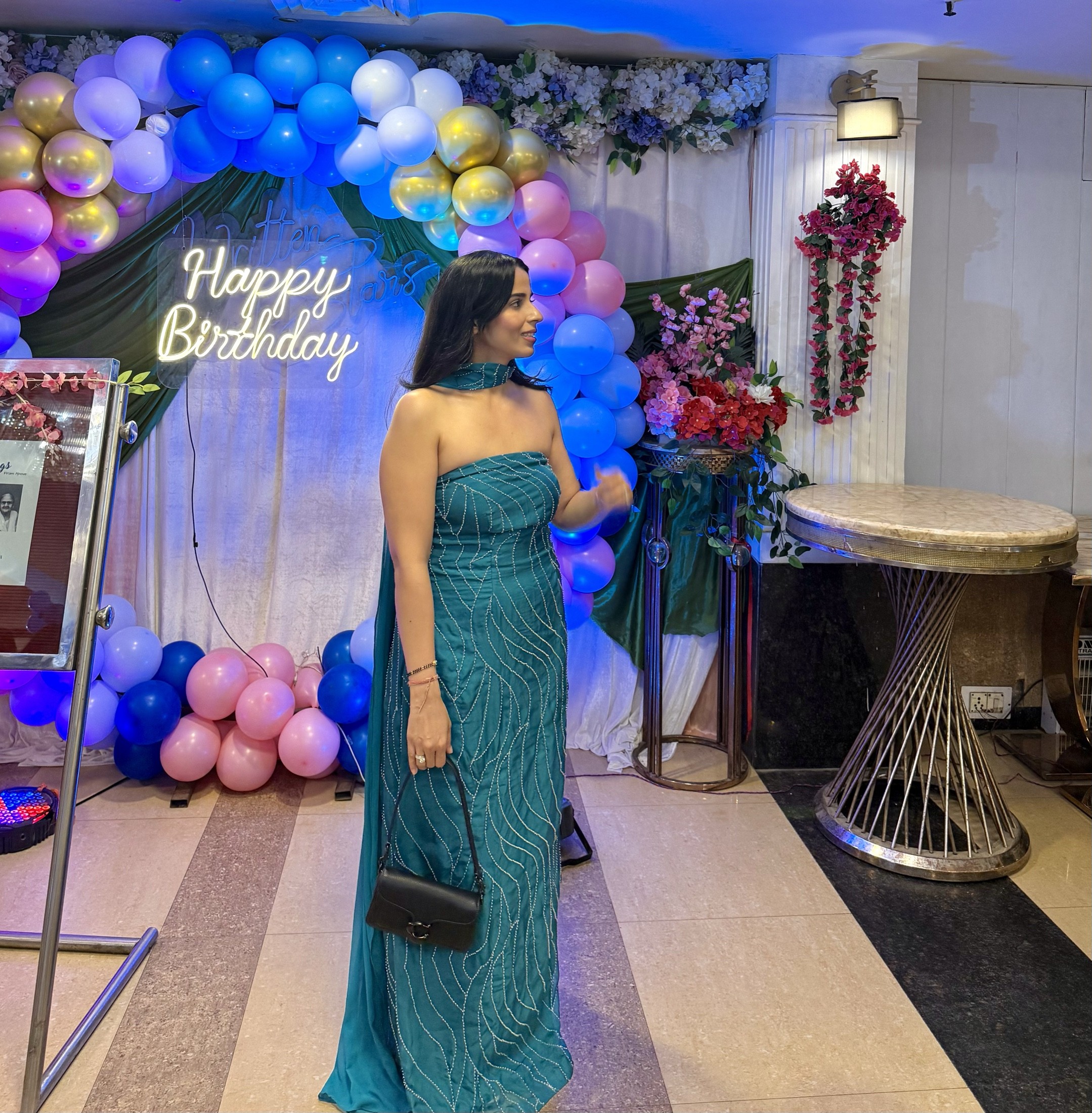 Firoza Teal Gown view 2